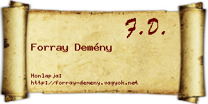Forray Demény névjegykártya